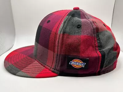 Dickies Plaid Baseball Cap Hat Red Black Size Large Fitted Men’s Lumber Jack • $13