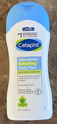 Cetaphil Ultra Gentle Refreshing Body Wash Dry To Normal Sensitive Skin 16.9oz • £16.28