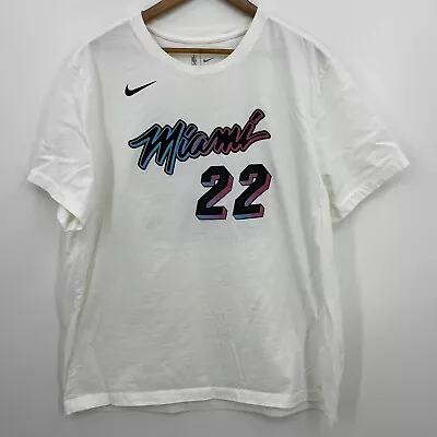 Nike T-Shirt Men's 2XL White Miami Heat #22 Jimmy Butler NBA Basketball • $16.95