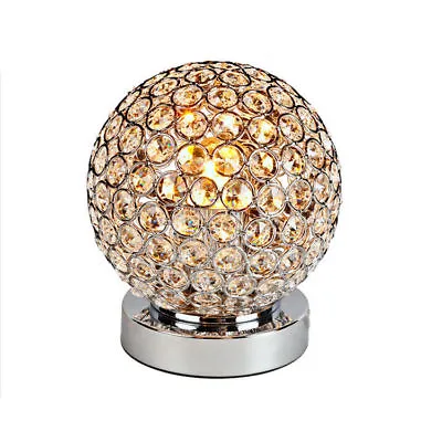 Modern Chrome Crystal Table Lights Bedroom Light Bedside Lamp Table Lamp • $42.13