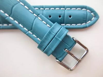 Turquoise Blue Alligator Print 20 MM Sport Leather Watch Band Strap • $18.99