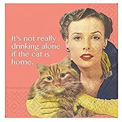 Cat Is Home Cocktail Napkins 5 X 5 Inch Multicolor • $22.39