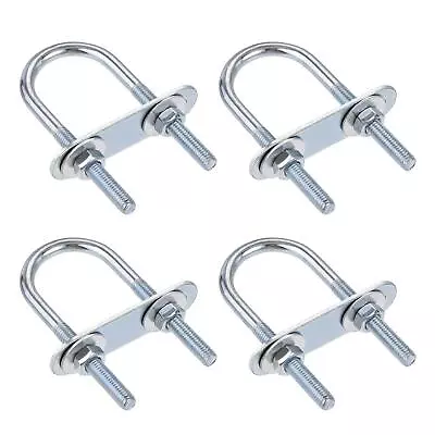  4 Sets Round U-Bolt 34mm Inner Width 75mm Length Steel M6 With Nut Plate Washer • £11.48