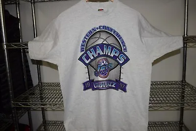 Utah Jazz Vtg 1997 Champs Single Stitch T Shirt Tag XL Fits Large/XL • $12