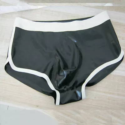 684 Men Latex Boxer With White Trims Latex Swimsuit Gummi 0.4mm • $39.99