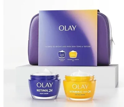 Olay Skincare Gift Set: Vitamin C Face Moisturiser + Retinol 24 Night Cream 50ml • £29.99