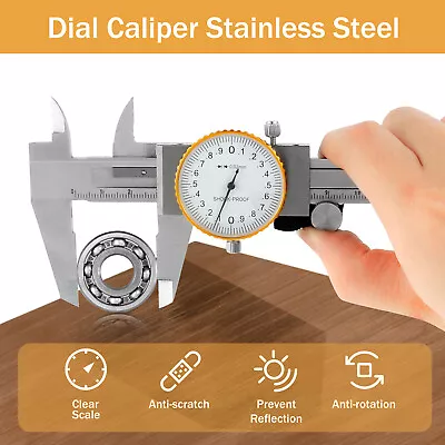 Dial Caliper 6 Inch Stainless Steel Vernier Caliper Inside Outside. • £20