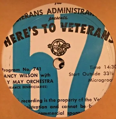 Radio Show: Here's To Veterans 740 Marty Gold Orchestra & 741 Nancy Wilson • $24.99