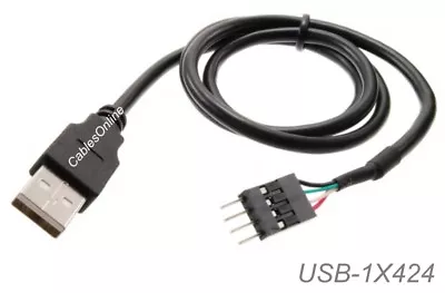 24-inch USB 2.0 A-Male To (1x4) 4-Pin IDC Motherboard Connector Adapter Cable • $7.95