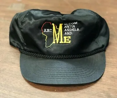 Hat- ANC Me Black Vintage Hat Malcolm X Martin Luther King Nelson Mandela BLM • $99.95