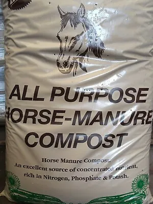 40 Litre Organic Horse Manure Compost. Economy Size Bag For Roses Borders Veg • £20.95