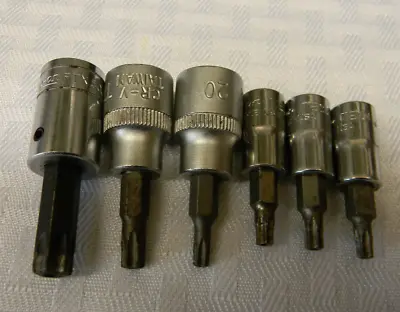 Snap-on/chrome Vandium 6pc Combination Drive Tamper Resistant Torx Socket Set • $50