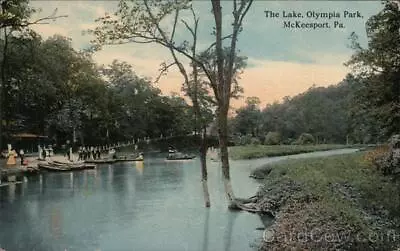 McKeesportPA The LakeOlympia Park Allegheny County Pennsylvania Postcard • $9.99