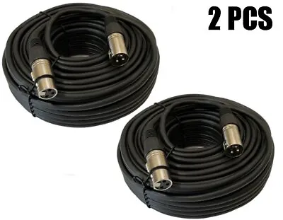 2x 100FT Pro XLR 3-Pin Male Female Mic Microphone Audio Shielded Extension Cable • $39.99