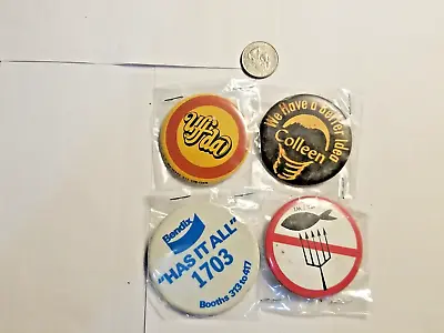 Pin Back Button Lot Of 4. Vintage  • $12.99