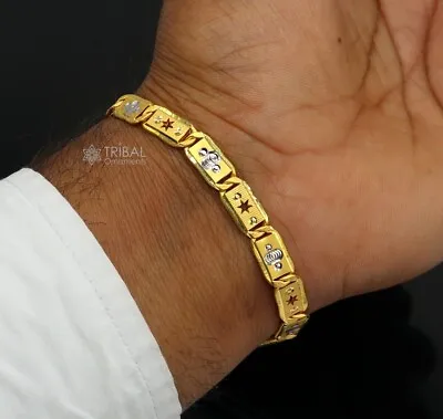 7mm 22kt Yellow Gold Handmade Baht Royal King Nawabi Bracelet 916 Hallmarked • $2192.67