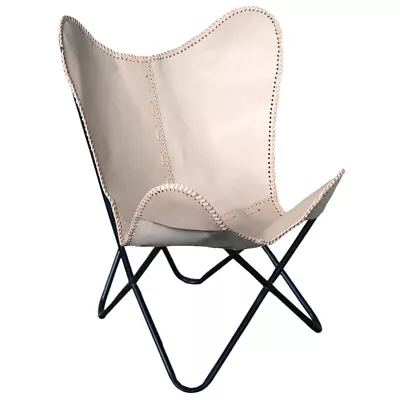 64HS Genuine Leather Butterfly Chair Folding Lounge Modern Sling Accent Seat • $119.95