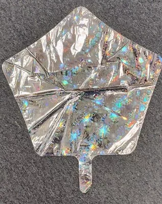 Silver Holographic Fireworks Star Mylar Balloon 18  3 Available S#12 • $1.75