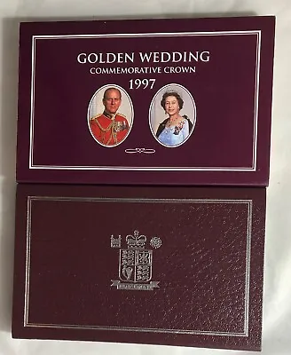 1997 United Kingdom 5 Pound Silver Proof. Golden Wedding Common Crown W/OGP • $89