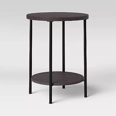 Wood And Metal Round End Table Espresso - Room Essentials • $17.99