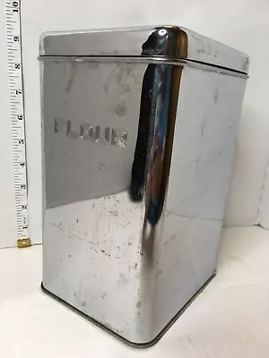 Lincoln Beauty Ware Chrome Kitchen Canister Flour Only Vintage MCM Retro • $13.98