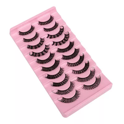 10 Pairs Russian Style Strip Lashes D Curl Mink False Eyelashes Full Curled UK • £5.49