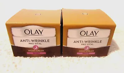 2  X Olay Anti-Wrinkle Pro Vital Night Cream 2 X 50ml New Stock • £14.99