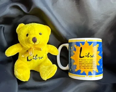 BN Mini TEDDY BEAR AND COFFEE CUP MUG Horoscope Libra Unwanted Gift • $7.50