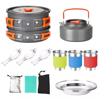  Portable Camping Cookwares Utensils Cooking Stove Travel Field • £62.39