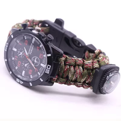 Man Military Paracord Survival Sport Swimming Tactical Bracelet Wrist Watches • $6.99