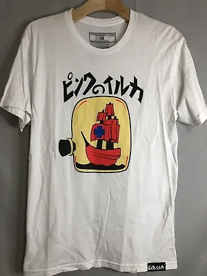 Pink Dolphin Clothing White Boat Ship Dolphin Logo Men's Size M Graphic T-Shirt • $16.14