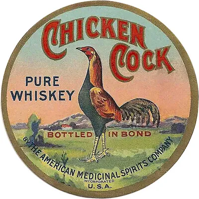 Vintage Chicken Cock Pure Whiskey Reproduction Metal Sign FREE SHIPPING • $25.99