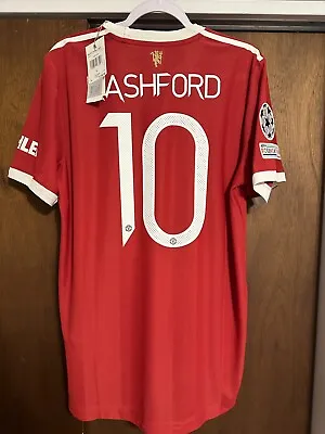 BNWT Manchester United 2021 2022 Player Issue #10 Rashford UCL  L Shirt • $89.99
