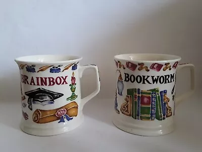 £9.99 • Buy 3 PAST TIMES MUGS BRAIN BOX / BOOK WORM - Fine Bone China