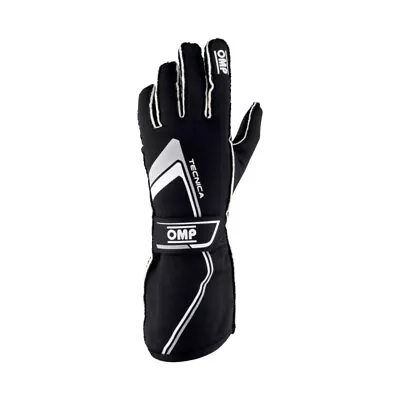 OMP Racing Tecnica Gloves My2021 Black/White - Size XL (Fia 8856-2018) • $183.47