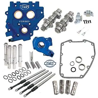 S&S 585C Chain Drive Cam Camchest Kit W/ Pushrods Oil Pump Plate Harley 07-17 • $1854.86