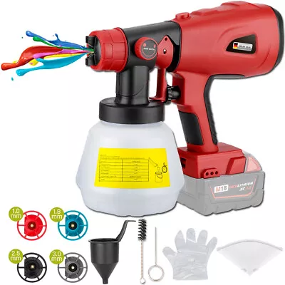 Cordless Electric Spray Gun Airless Paint Sprayer Airbrush Kit For Milwaukee 18V • $47.19