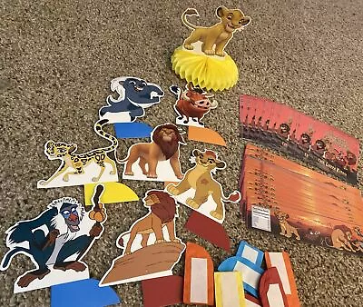 Lion King Party Decorations Table Sitters Water Bottle And Juice Pouch Wraps • $4.99