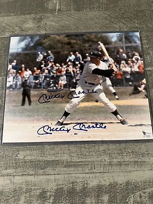 Mickey Mantle Signed Autograph 8x10 Batting Photo Dual COAs And Halo • $299.99