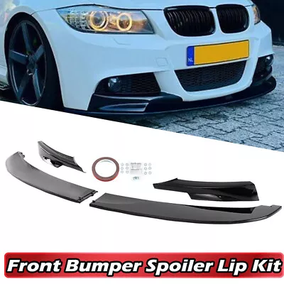 Gloss Black Front Bumper Lip Splitter For BMW 3 Series E90 E91 M-Tech 2009-2012 • $114.70