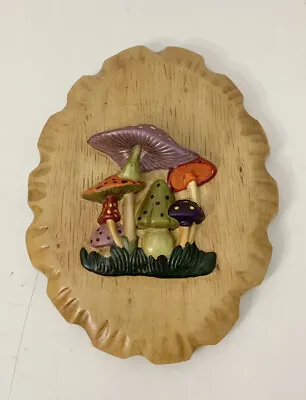 Vintage Mushroom Wall Plaque 3D Ceramic • $14.95