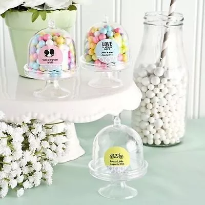 30-400 Personalized Mini Cake Stand Design Plastic Candy Box Wedding Party Favor • $76.95