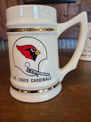 Two Vintage 1970s St. Louis Cardinals Football Steins/mugs By Lewis Ceramics NJ • $10