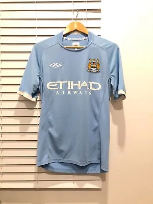 Vintage Manchester City 2010/2011 Home Football T-Shirt Soccer Jersey Umbro S • $32