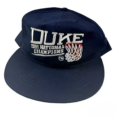 VTG Duke 1991 National Champions Blue Devils Snapback Hat Cap University Square • $84.49