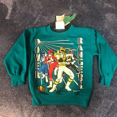 Vintage 1995 Mighty Morphin Power Rangers Crew Neck Sweatshirt Youth Kids S NWT • $16.50