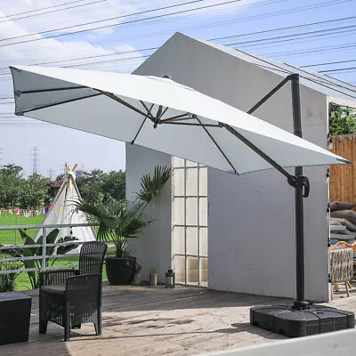 Cantilever Parasol Banana Free Standing Umbrella Parasol Sun Beach Parasol 3M • £55.95