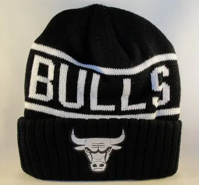 Chicago Bulls NBA Mitchell & Ness Cuffed Knit Hat Black White • $22.99