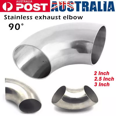 2/2.5/3 Inch Elbow Exhaust Pipe 90 Degree Bend Exhaust Pipe Stainless Steel AU • $12.82