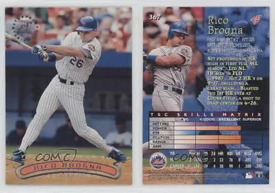 1996 Topps Stadium Club Mickey Mantle Cereal Box Silver Rico Brogna #367 • $3.42